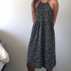 Halter midi dress in polka dot